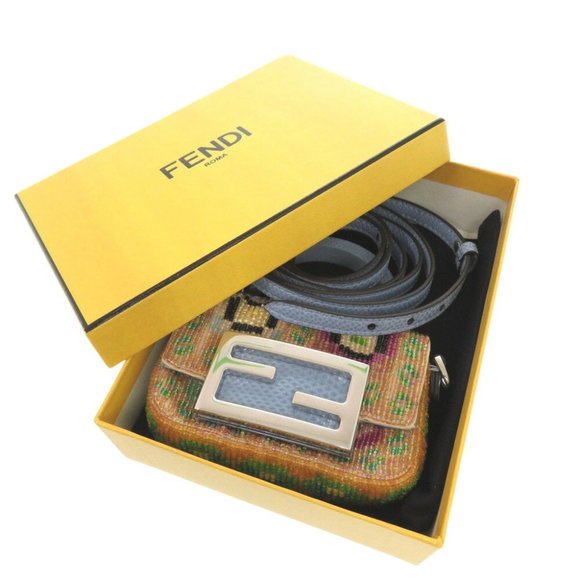 Fendi Nano Baguette Beads Multicolor Shoulder Bag 0481FENDI - Picture 3 of 11